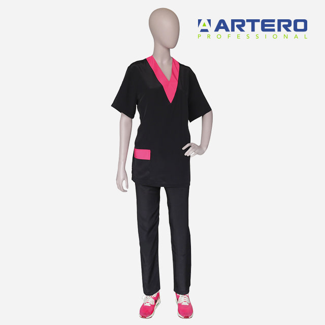 아테로 코르도바 핑크 상의 하의 세트 W370_W372 애견 미용 의류 미용복 유니폼 가운