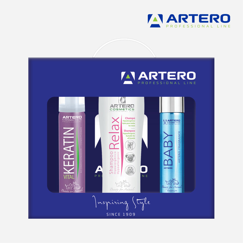 아테로 애견선물세트 민감 피부진정 샴푸 컨디셔너 향수 3종 V113
